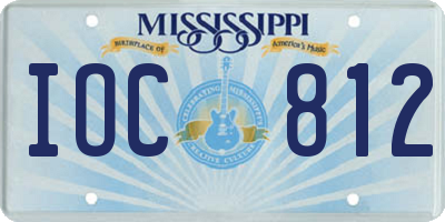MS license plate IOC812