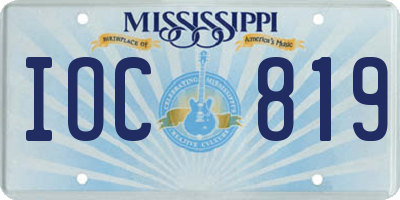 MS license plate IOC819