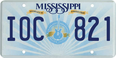 MS license plate IOC821