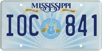 MS license plate IOC841