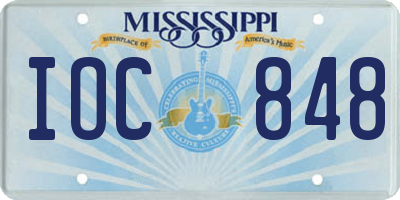 MS license plate IOC848