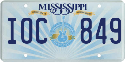 MS license plate IOC849