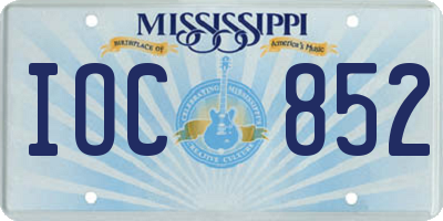 MS license plate IOC852