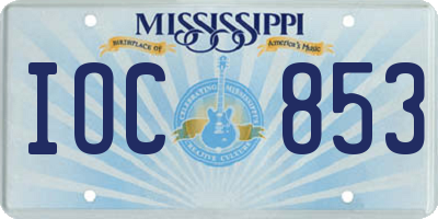 MS license plate IOC853