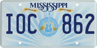 MS license plate IOC862