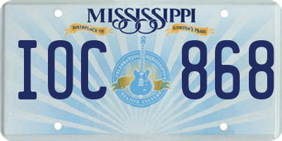 MS license plate IOC868