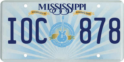 MS license plate IOC878