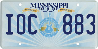 MS license plate IOC883