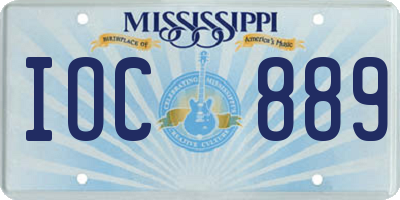 MS license plate IOC889