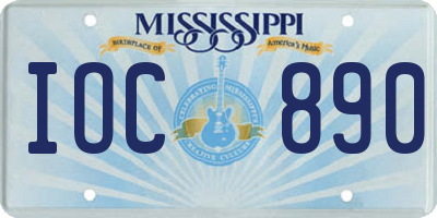 MS license plate IOC890