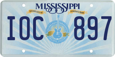 MS license plate IOC897