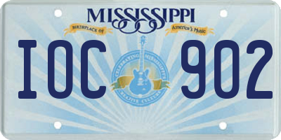 MS license plate IOC902