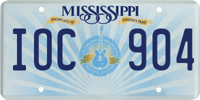 MS license plate IOC904
