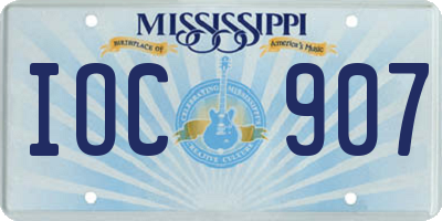 MS license plate IOC907