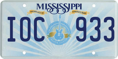 MS license plate IOC933