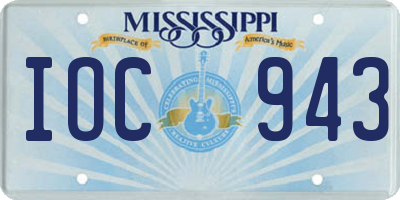 MS license plate IOC943