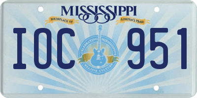 MS license plate IOC951