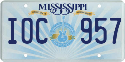 MS license plate IOC957
