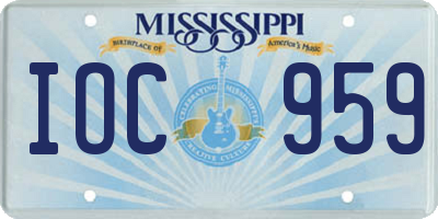 MS license plate IOC959
