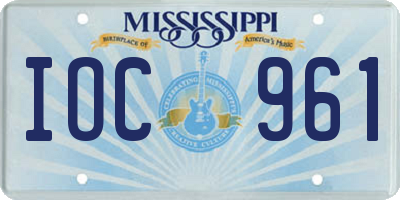 MS license plate IOC961