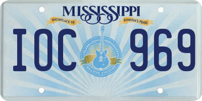 MS license plate IOC969