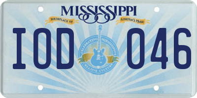 MS license plate IOD046