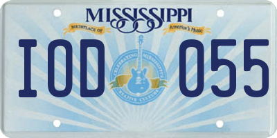 MS license plate IOD055