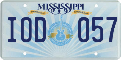 MS license plate IOD057