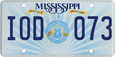 MS license plate IOD073