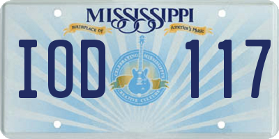 MS license plate IOD117