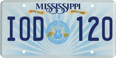 MS license plate IOD120