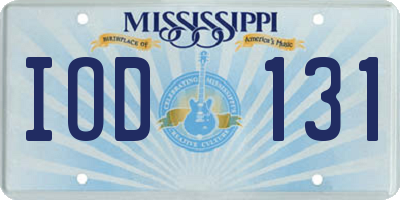 MS license plate IOD131
