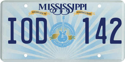MS license plate IOD142