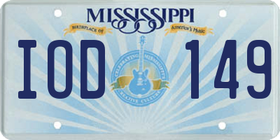 MS license plate IOD149