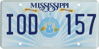 MS license plate IOD157