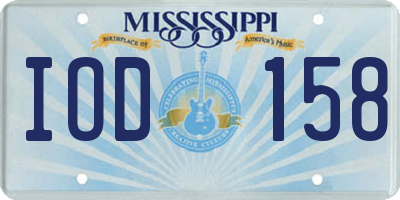 MS license plate IOD158
