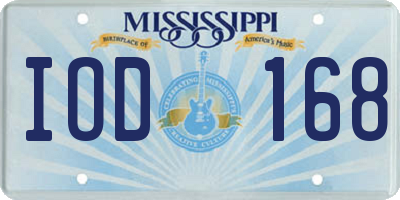 MS license plate IOD168