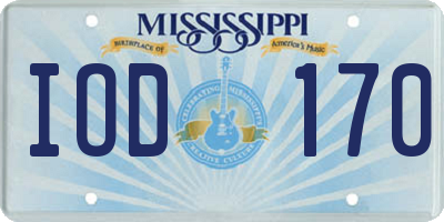 MS license plate IOD170