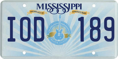 MS license plate IOD189