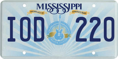 MS license plate IOD220
