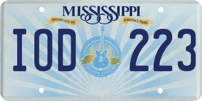 MS license plate IOD223