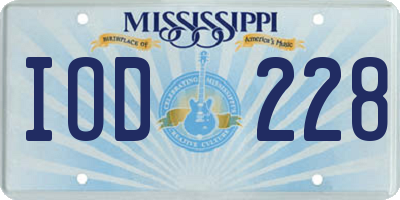 MS license plate IOD228