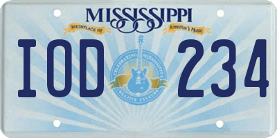 MS license plate IOD234