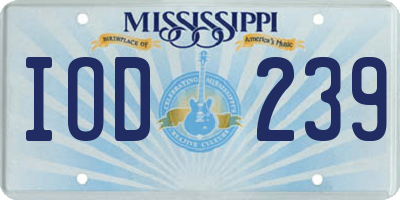 MS license plate IOD239