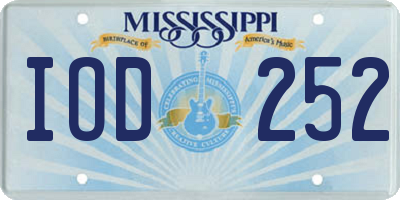 MS license plate IOD252