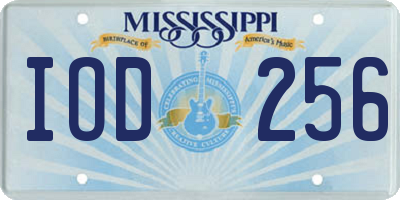 MS license plate IOD256