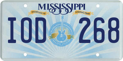 MS license plate IOD268