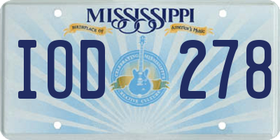 MS license plate IOD278