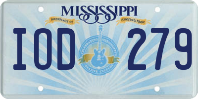 MS license plate IOD279