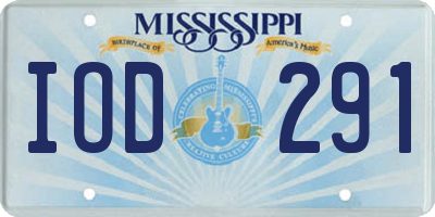 MS license plate IOD291